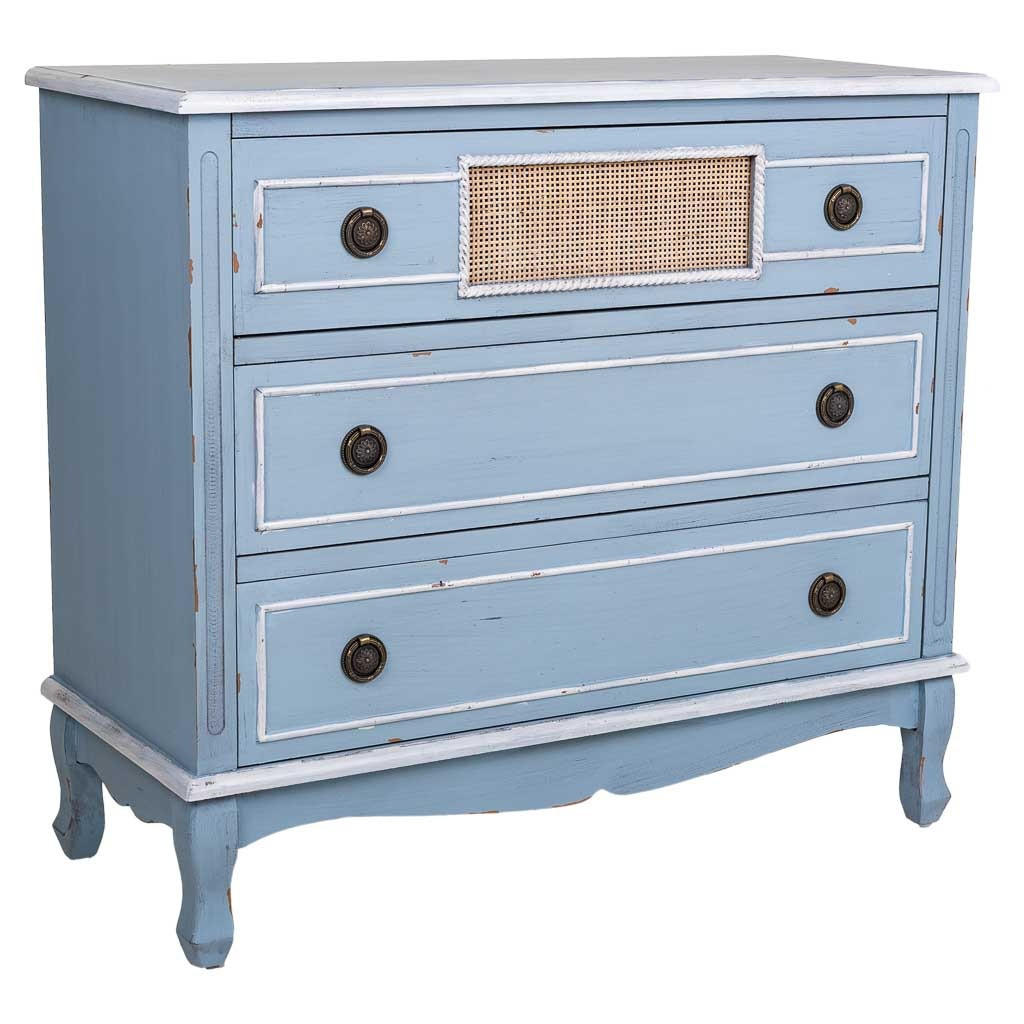 KOMMODE aus Holz 90x38x80 blauem - Blau, Holzwerkstoff (90/80/38cm) - Wanderlust