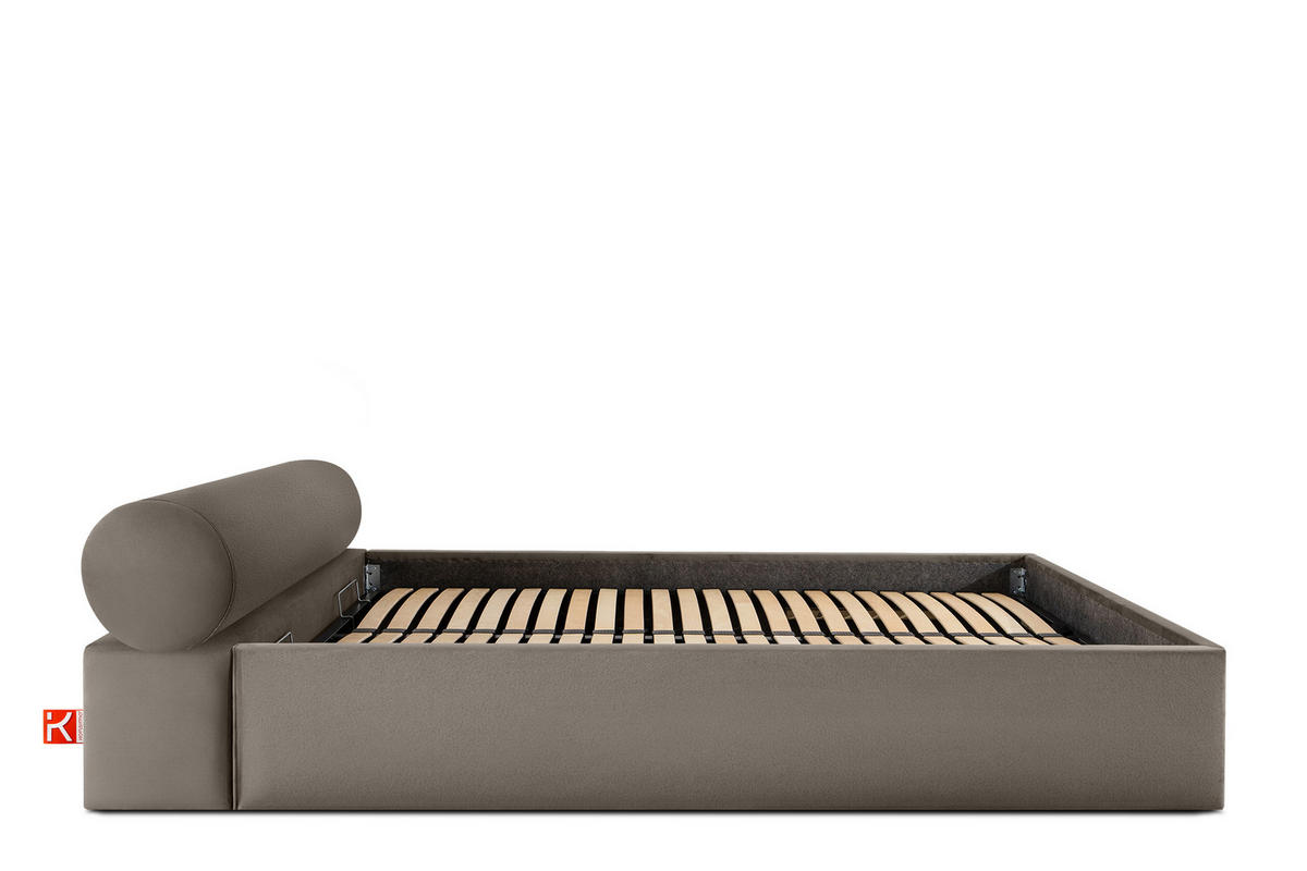 POLSTERBETT LUNEO - Schwarz/Braun, Holz/Holzwerkstoff (162/204cm) - KONSIMO®