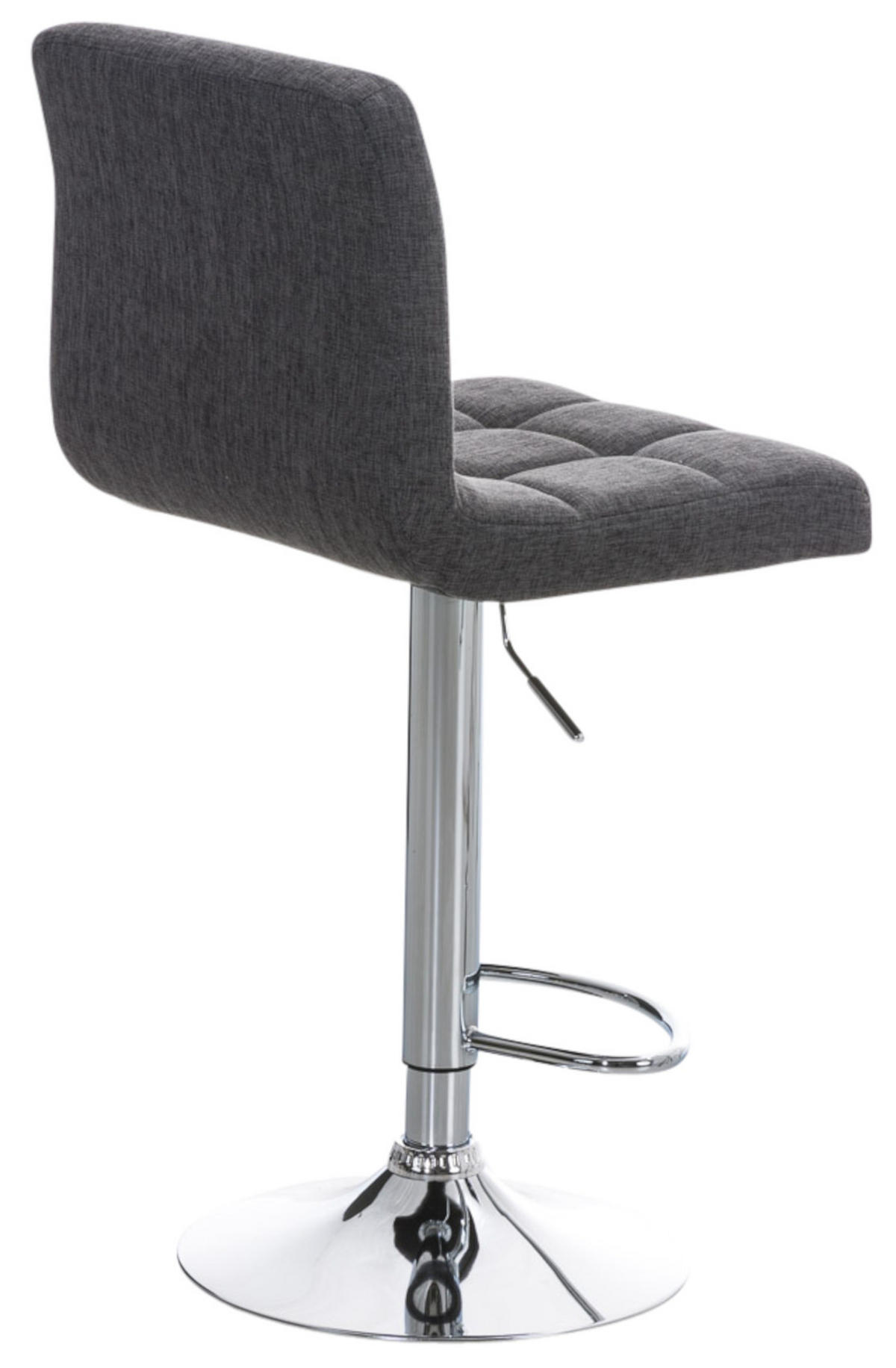 BARHOCKER 2er Set Stoff hellgrau - Chromfarben/Hellgrau, Textil/Metall (46/94/47cm) - CLP