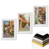 WANDBILDER 3er-Set - 20x30 cm Weißer Rahmen - Straßen, Blumen, italienisches Flair - Weiß, Kunststoff (20/30cm) - ArtPrintCave