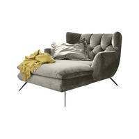 LONGSEAT CHAMRE Silber Webstoff - Silberfarben/Schwarz, Textil (130/95/160cm) - KAWOLA