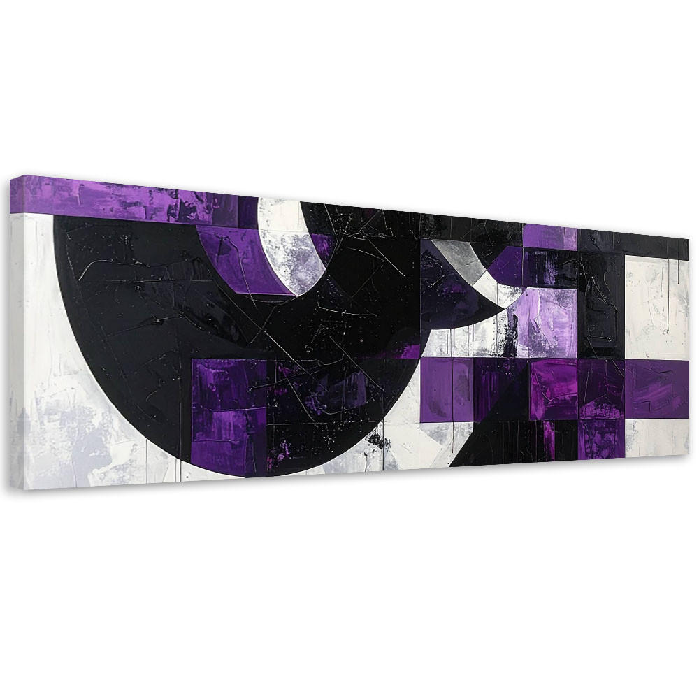 LEINWANDBILD 3D und geometrisch 90x30cm - Lila, Textil (90/30cm) - Feeby