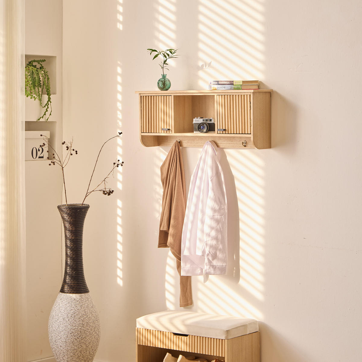 GARDEROBE Holz Braun - Braun, Metall (78/31/18cm) - Nordlys