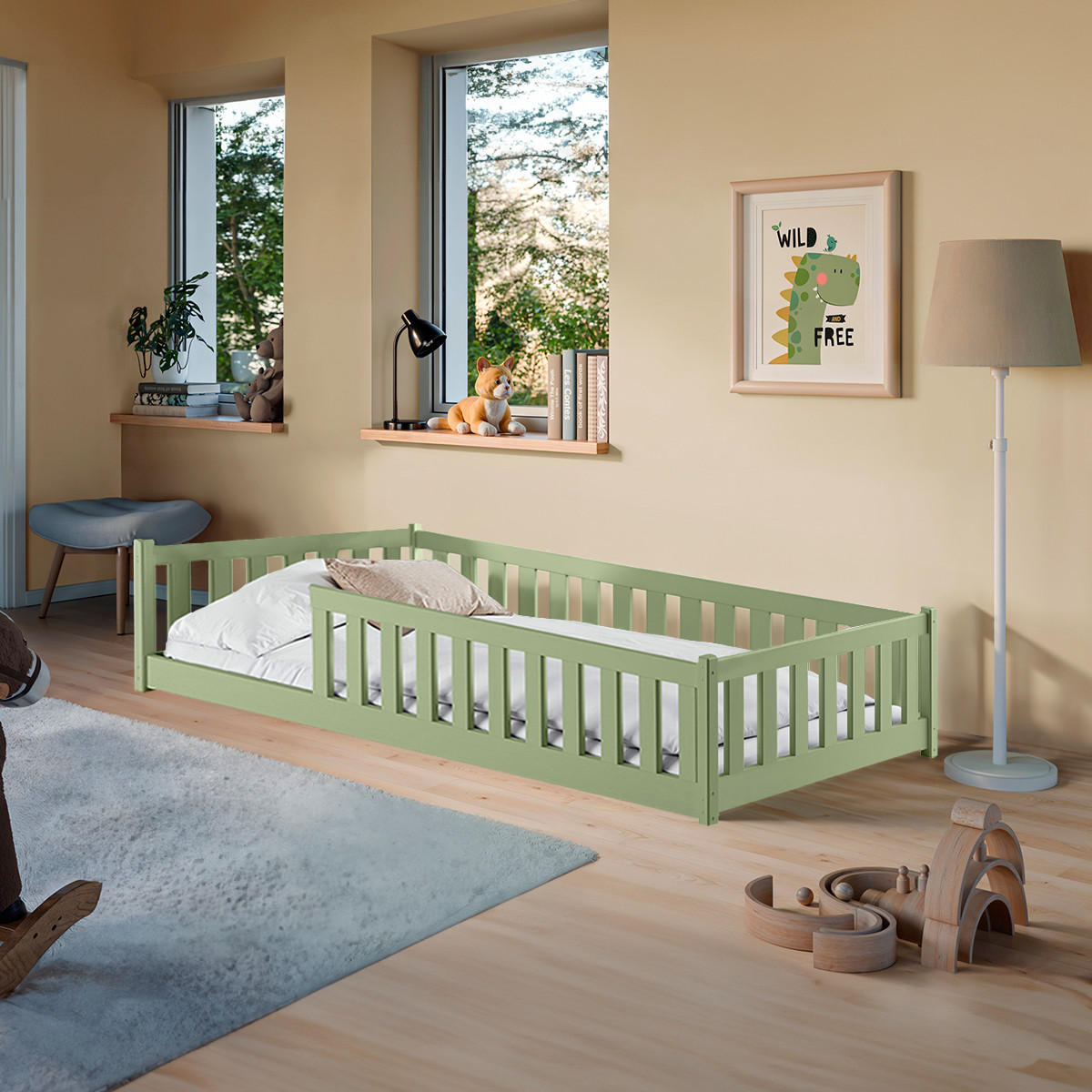 KREVET Maya Oliva - zelena, drvo - Petits-meubles