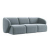 3-SITZER SOFA Samt Stoff Blau - Schwarz/Hellblau, Holzwerkstoff/Kunststoff (244/75/94cm) - Makamii