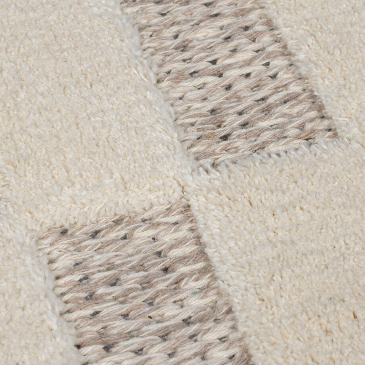 TEPPICH Waschbar RIDGE, mit Schachbrettmuster, Beige, 155 x 230 cm - Beige, Textil (155/230cm) - KADIMA DESIGN