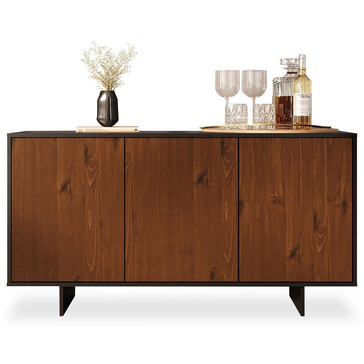 SIDEBOARD ARTO - Kastanienfarben, Holz (137/71/41cm) - IDIMEX
