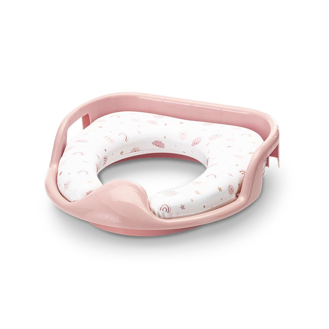TOILETTENTRAINER 1013099 pink Toilettensitz, Handgriffe, gepolstertes Sitzkissen, Spritzschutz - Pink, Kunststoff (34/30cm) - Lorelli