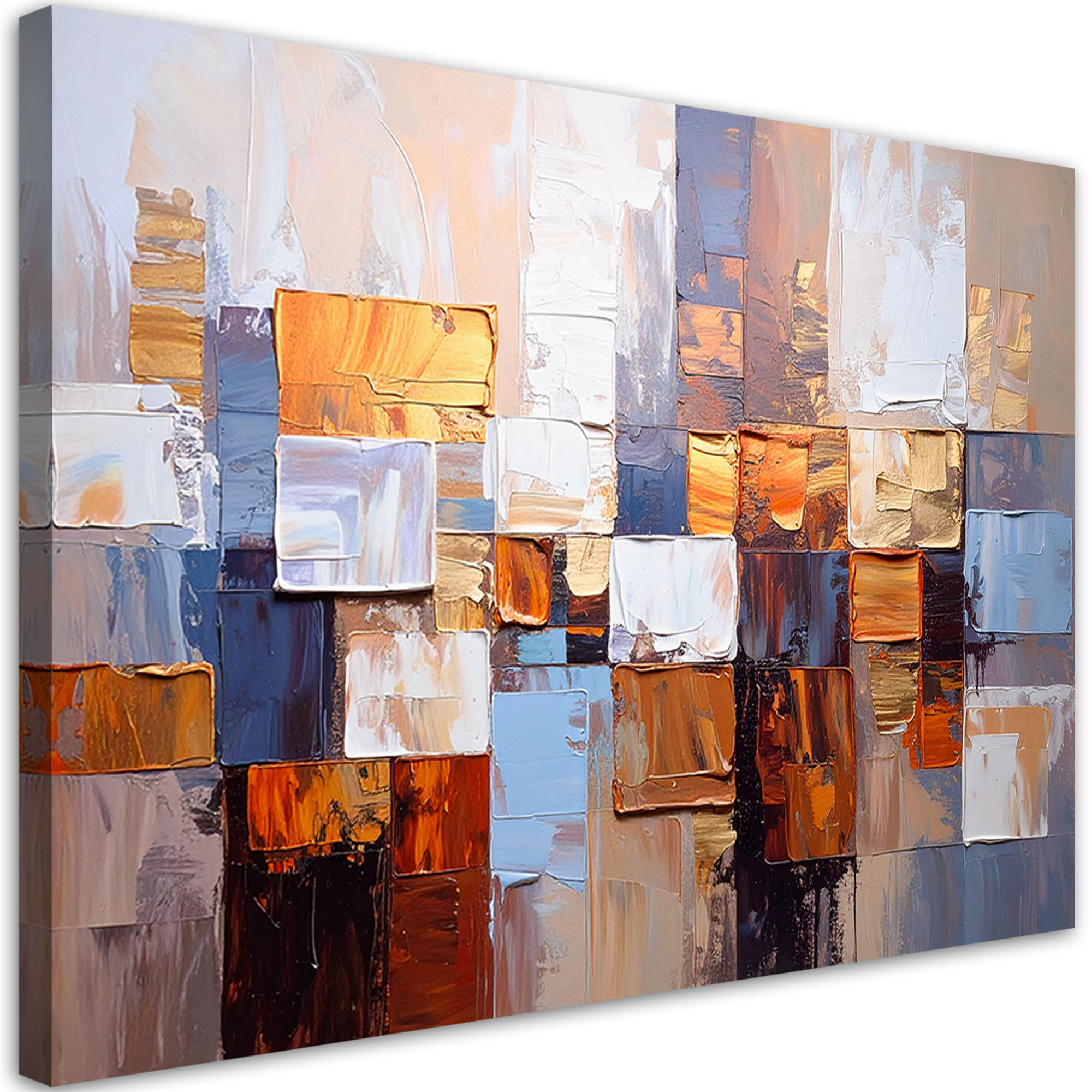 LEINWANDBILD Bunte Imitation von Farbe 90x60cm - Beige, Textil (90/60cm) - Feeby