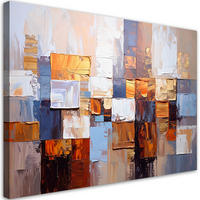 LEINWANDBILD Bunte Imitation von Farbe 90x60cm - Beige, Textil (90/60cm) - Feeby