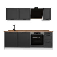 KUCHYNKA R-Line, Antracitový vidiecky dom/biely, 220 cm Goldkraft tammi työtaso - biela/antracitová, kompozitné drevo (220/81.6/60cm) - Vicco