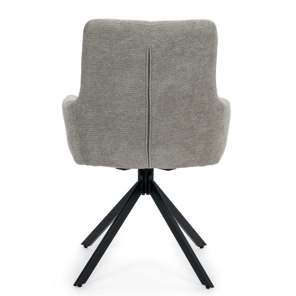 STUHL LUINO drehbar gepolsterter mit Steppung - hellgrau - Chenille - Hellgrau/Schwarz, Textil/Metall (58/87/60cm) - NEW HOME