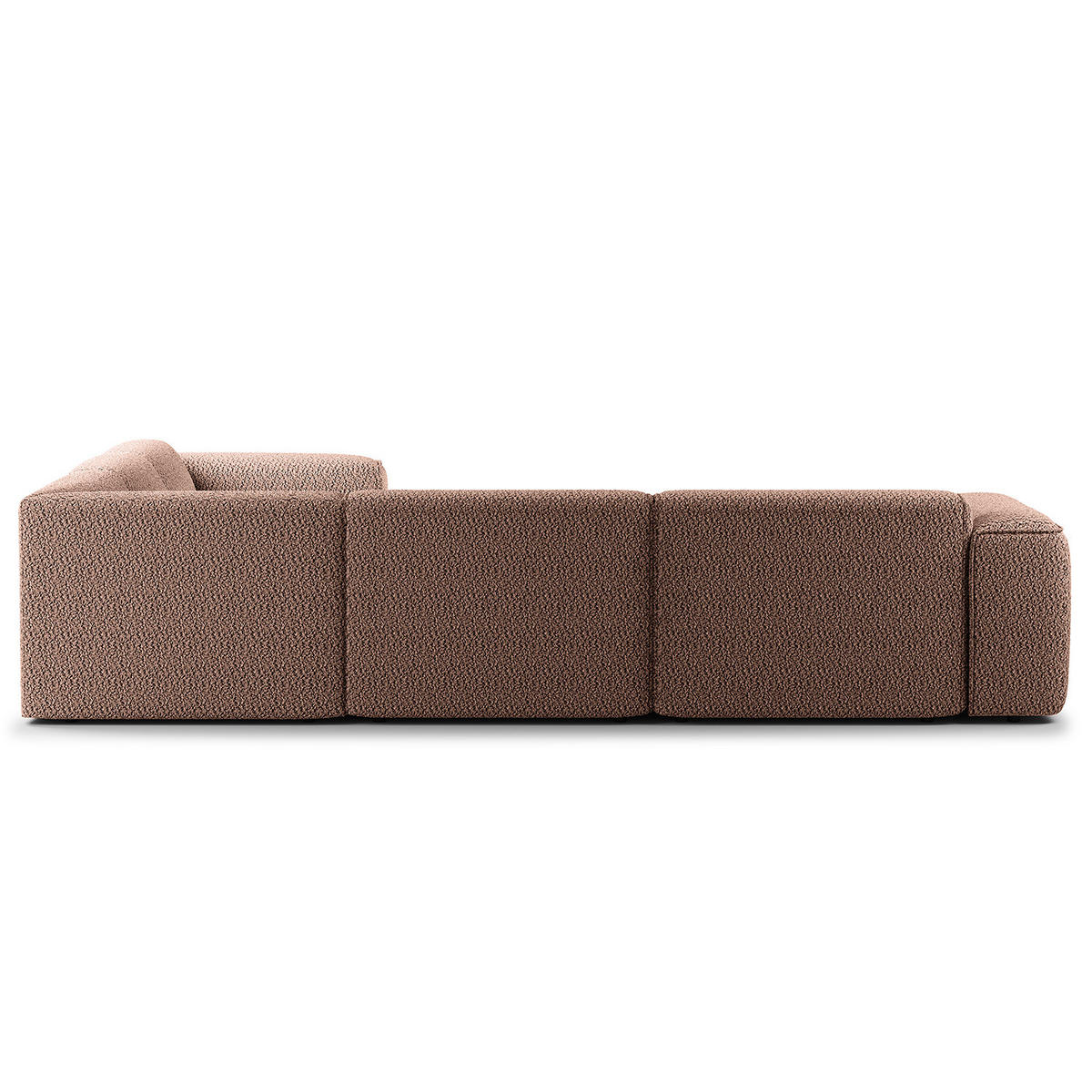 ECKSOFA mit Rundecke - Mauve/Schwarz, Kunststoff/Textil (325/260cm) - home24