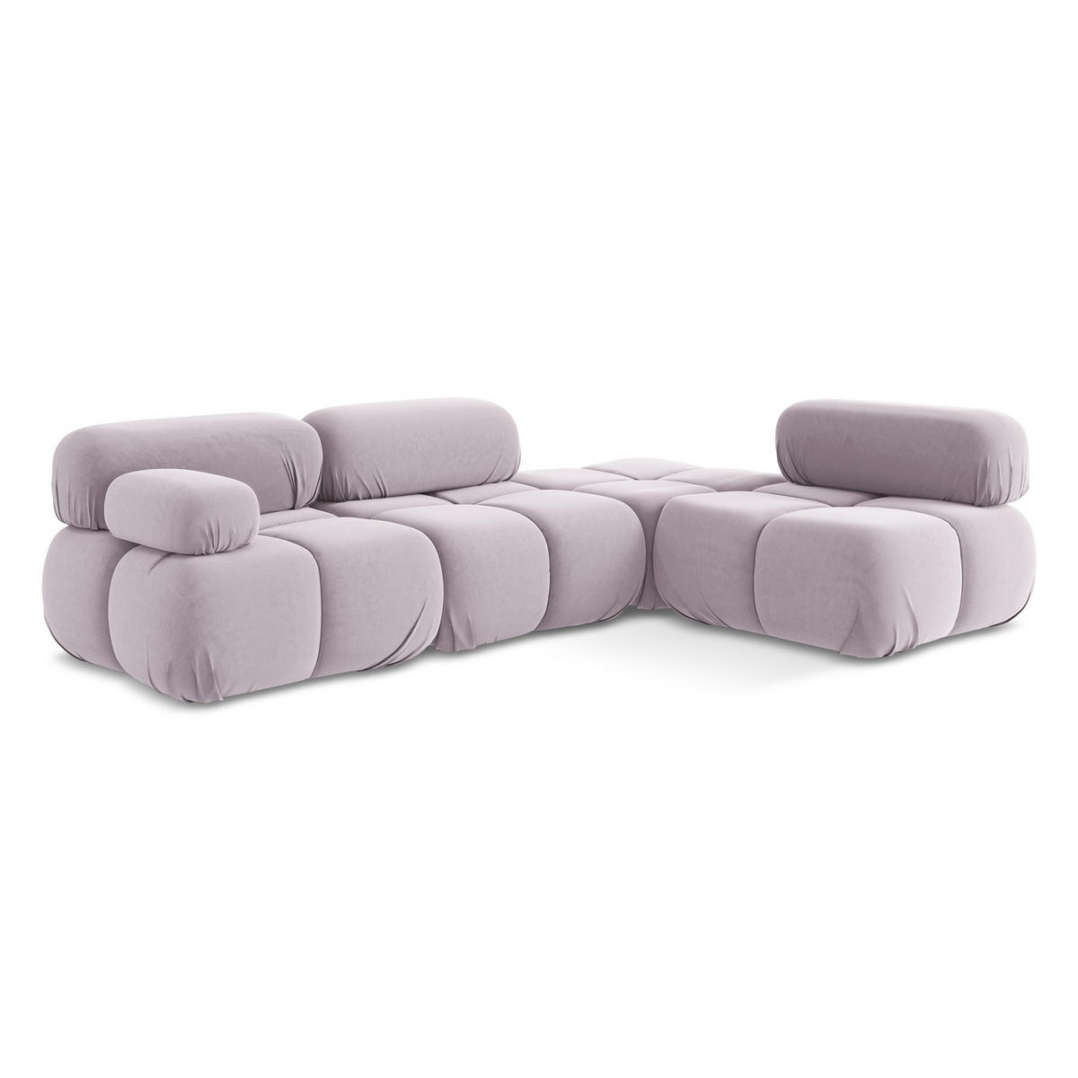ECKSOFA Rechts Samt Stoff Violett - Lila/Flieder, Kunststoff/Textil (285/190cm) - LaMiaSofa