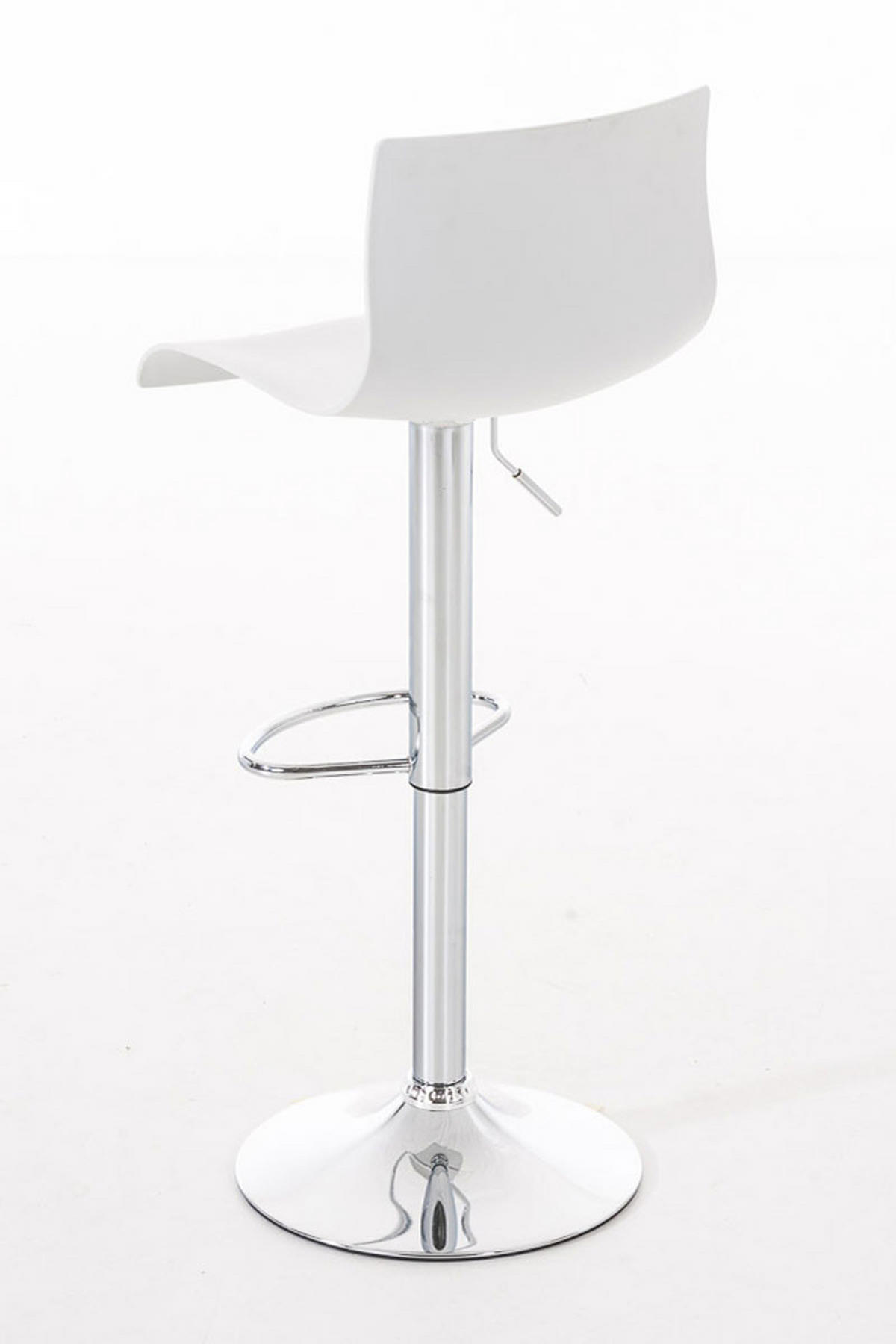 BARHOCKER 2er Set Kunststoff weiß - Chromfarben/Weiß, Kunststoff/Metall (39/84/36cm) - CLP