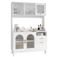BUFFETSCHRANK 120x40x178 cm, 2 Steckdosen, USB-A/USB-C-Anschlüsse, Weiß - Weiß, Holzwerkstoff (120/178/40cm) - FOHERE