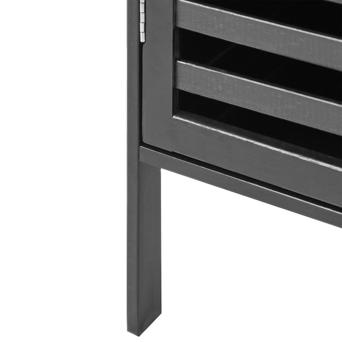 RAFT bambus negru Owasso - negru, lemn (32/145/30cm) - Beliani