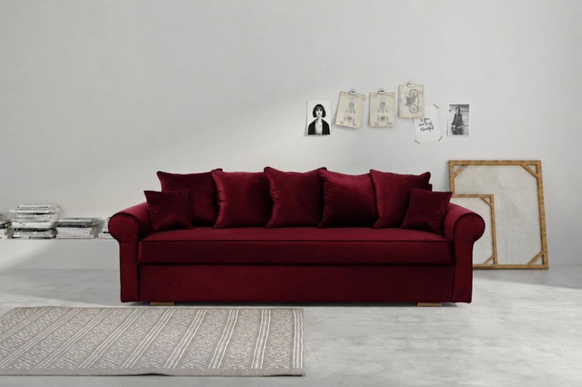 SOFA Blau VIVIA Ausziehbar Drei Personen - Blau, Textil (237/100/85cm) - Sepro Meble