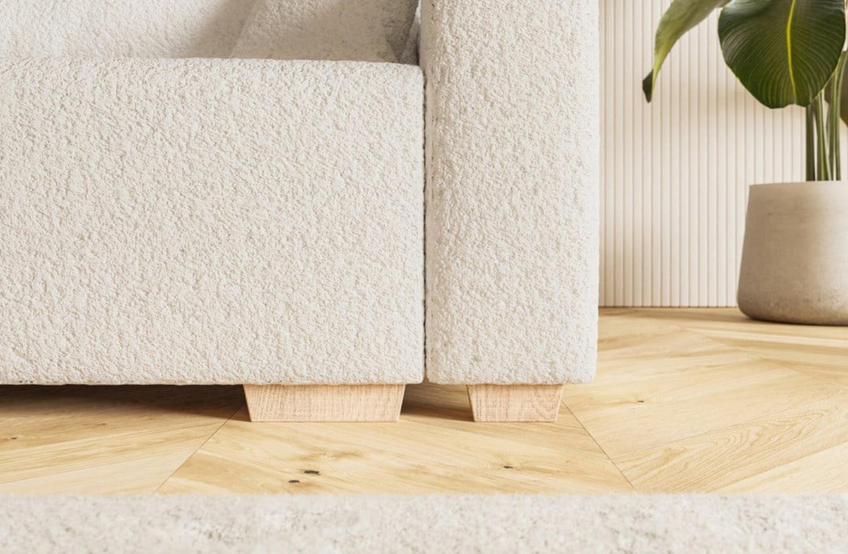 SCHLAFSOFA SOFIA, Sofa mit Schlaffunktion und Bettkasten, Farbe: Beige, Bouclé-Stoff - Beige, Textil (236/92/85cm) - Sepro Meble