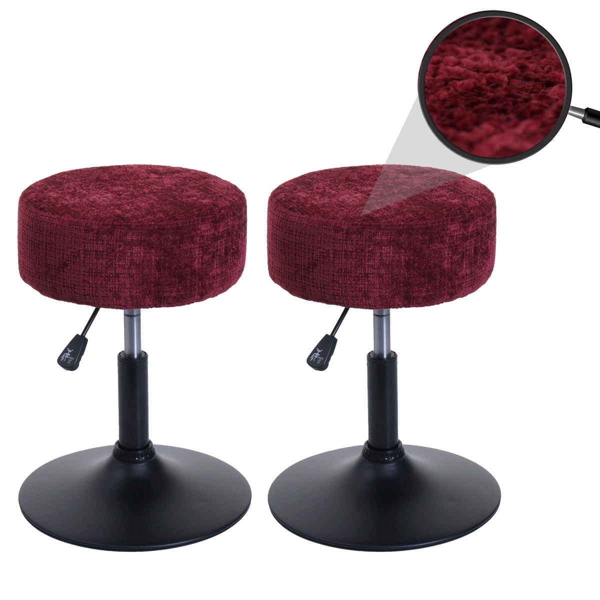 HOCKER Bordeaux 2er-Set - Bordeaux, Textil (37/57/37cm) - MCW