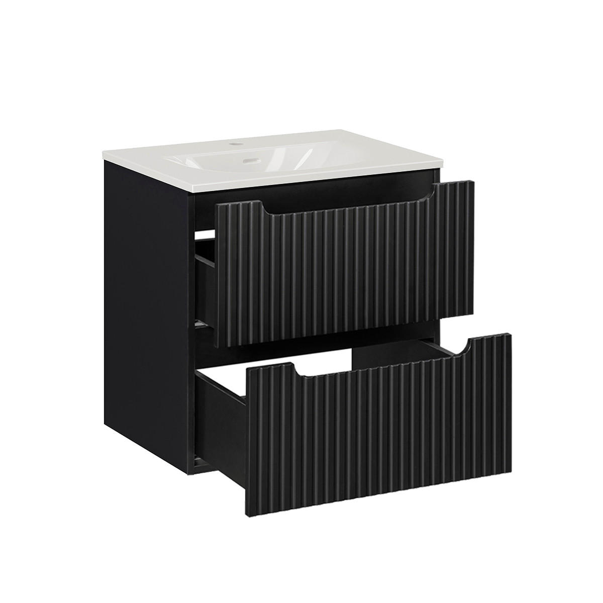 BADMÖBEL Riva 2er-Set Schwarz - Schwarz, Holzwerkstoff (60/57/40cm) - Petits-meubles