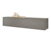 HÄNGESCHRANK grau, Wandschrank hängend 152 x 30 cm - Grau, Holzwerkstoff (152/30/30cm) - Furn.Design