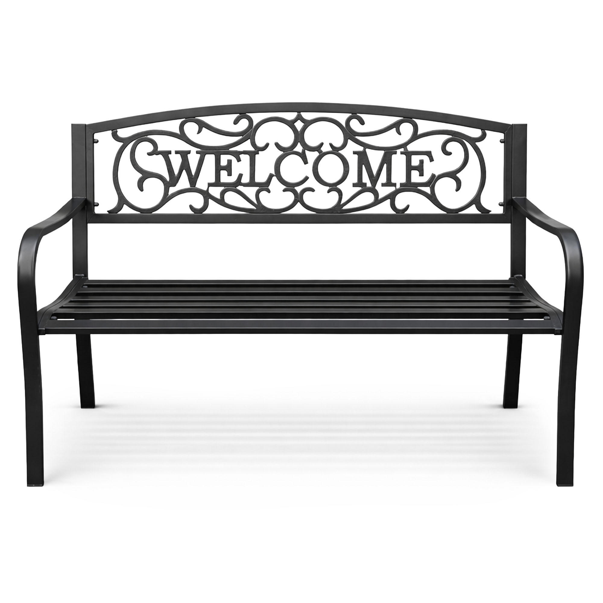 GARTENBANK IRYS Schwarz 127 x 86 x 62 cm - Schwarz, Metall (127/86/62cm) - Akord