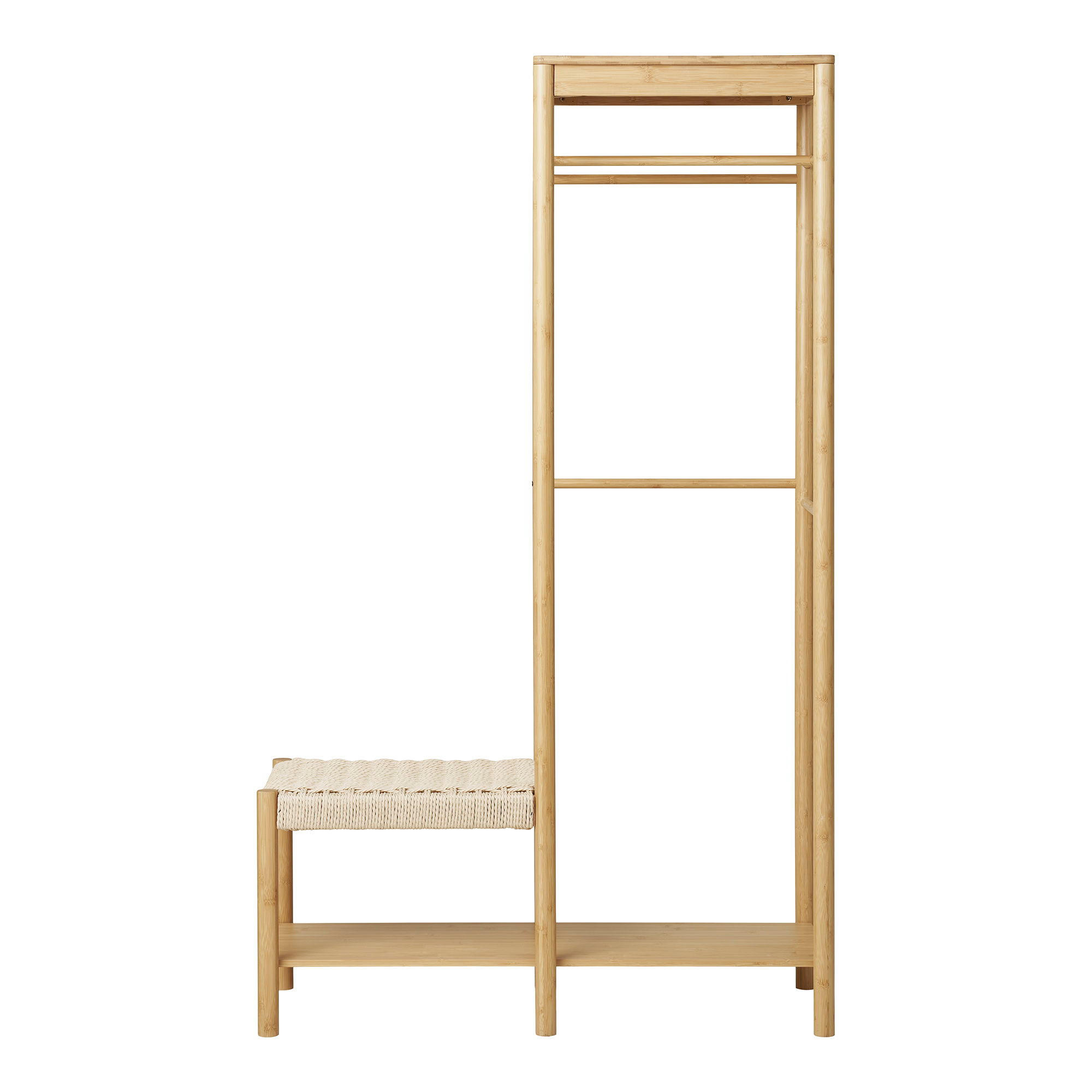 KLEIDERSTÄNDER Ember Bambus, Papierkordel Natur - Naturfarben, Holz (95/165/36cm) - tinkaro