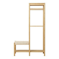 KLEIDERSTÄNDER Ember Bambus, Papierkordel Natur - Naturfarben, Holz (95/165/36cm) - tinkaro