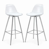 BARHOCKER Transparent mit Fußstütze und Metallgestell - Klar, Metall (33/96.5/38cm) - MIVRAY