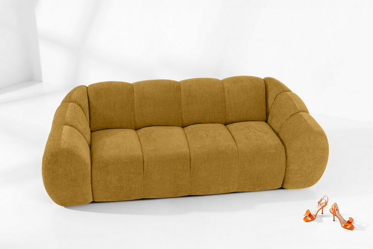 3-SITZER SOFA FLAVA, Honigfarben - Honig, Holz/Holzwerkstoff (240/76/100cm) - KONSIMO®