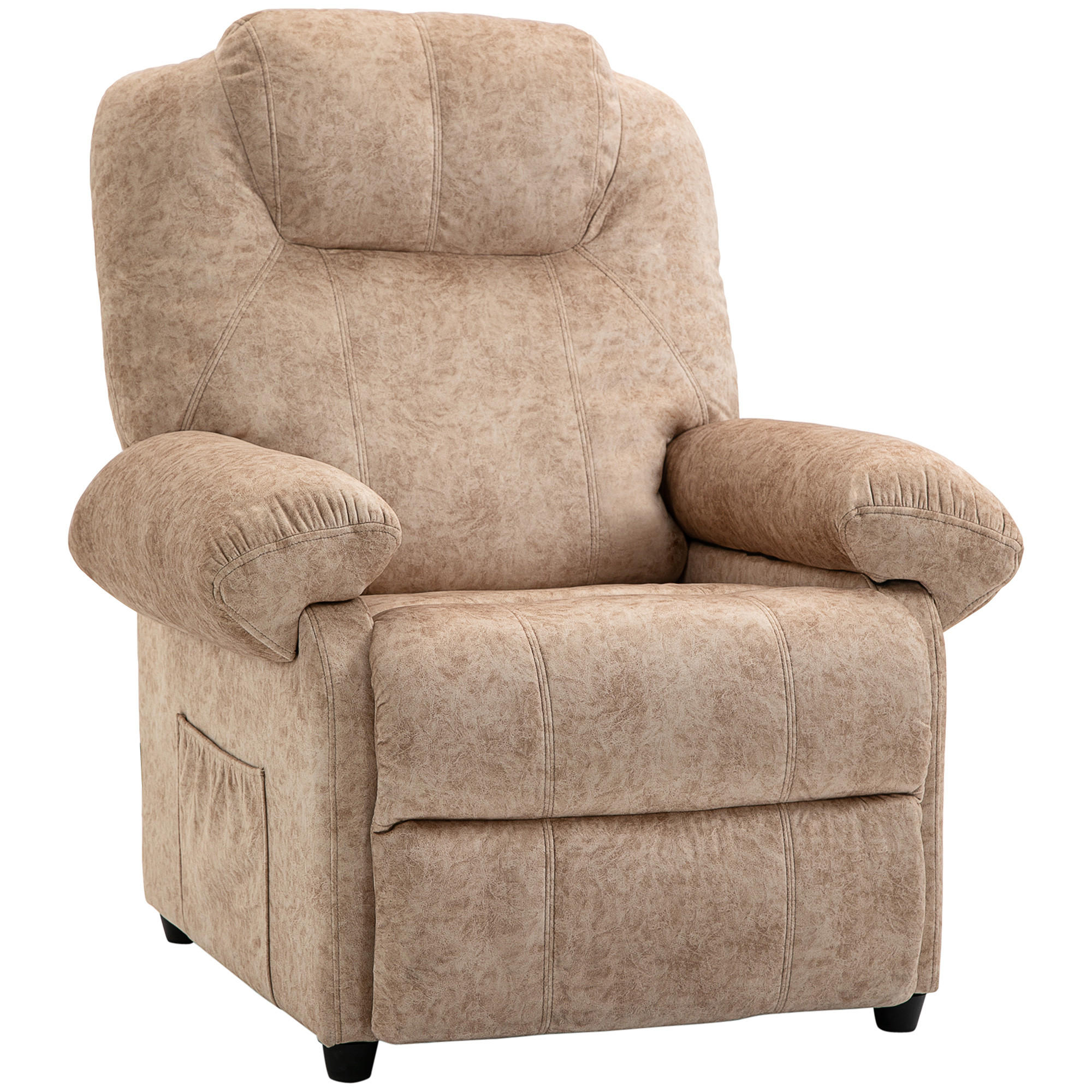 RELAXSESSEL,MANUELL Stoff ausziehbare Fußstütze Seitentasche,beige - Beige, Textil (91/108/88cm) - Vallsero