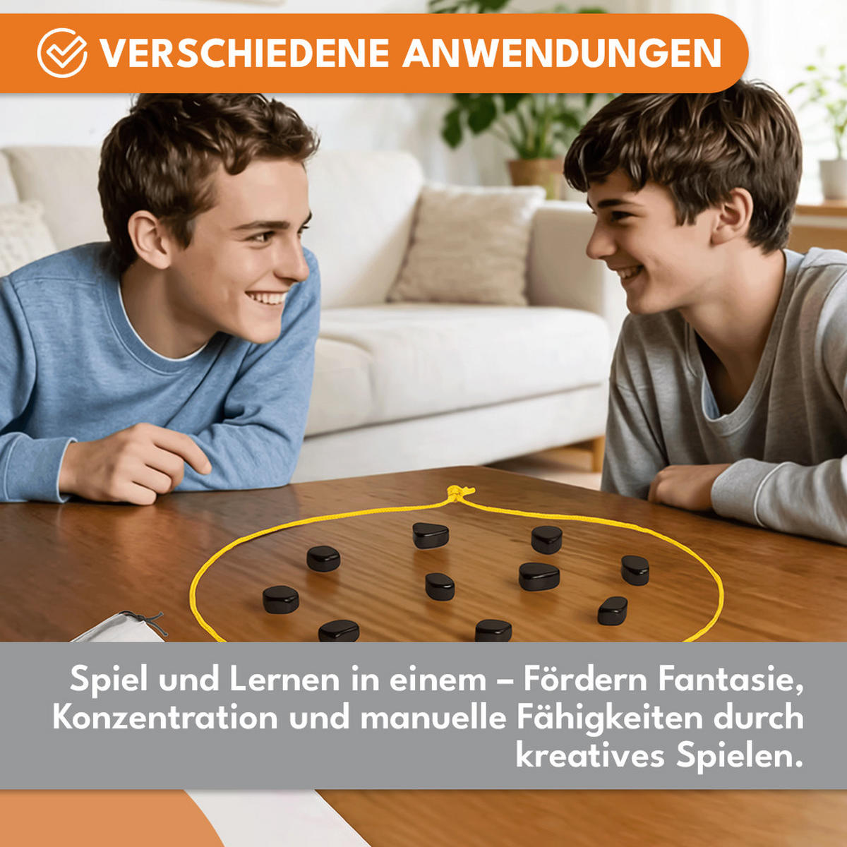 MAGNETSPIEL Brettspiel mit Magnetsteinen - Schwarz, Kunststoff - KRUMAD