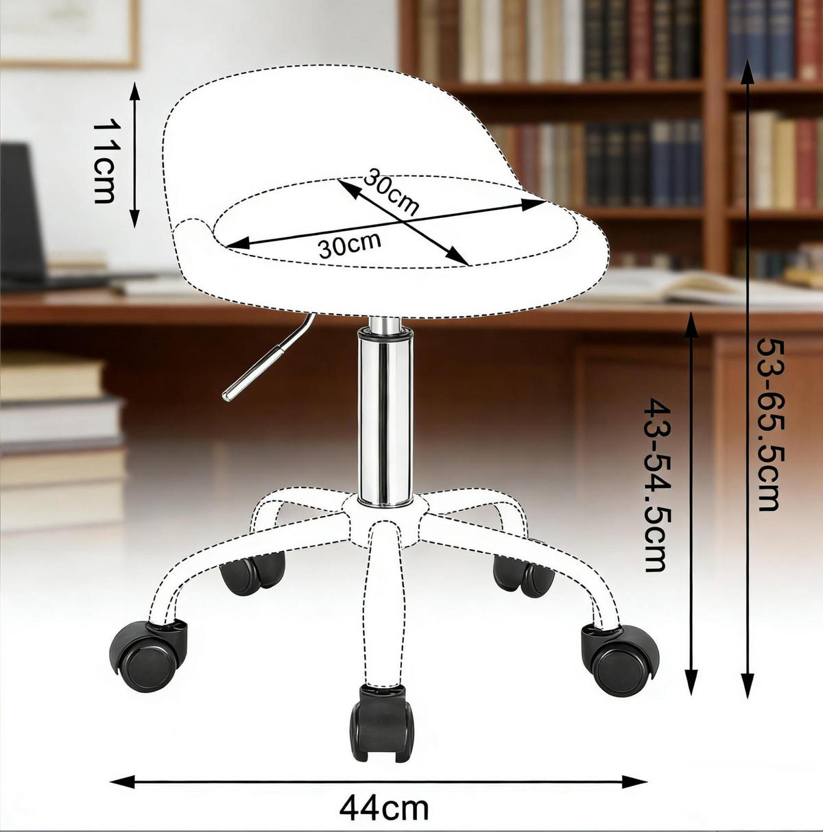 BÜROHOCKER höhenverstellbar 53-65,5 cm Samt Pink - Pink, Metall (30/65.5/30cm) - Meubliv