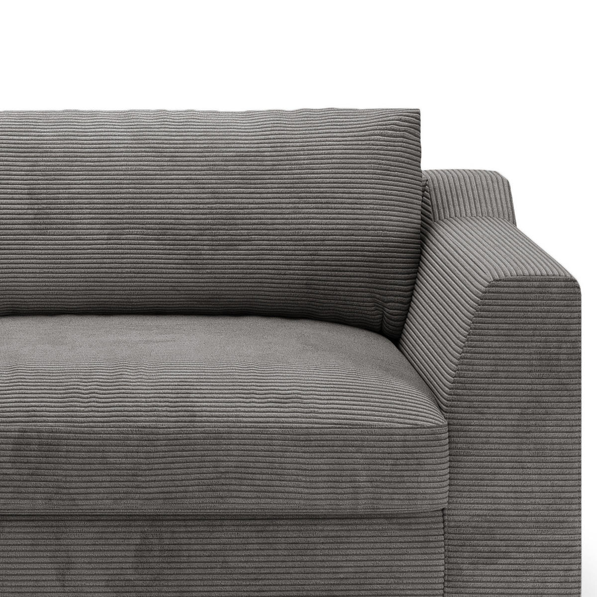 BIG-SOFA - Grau, Kunststoff/Textil (274/90/112cm) - home24