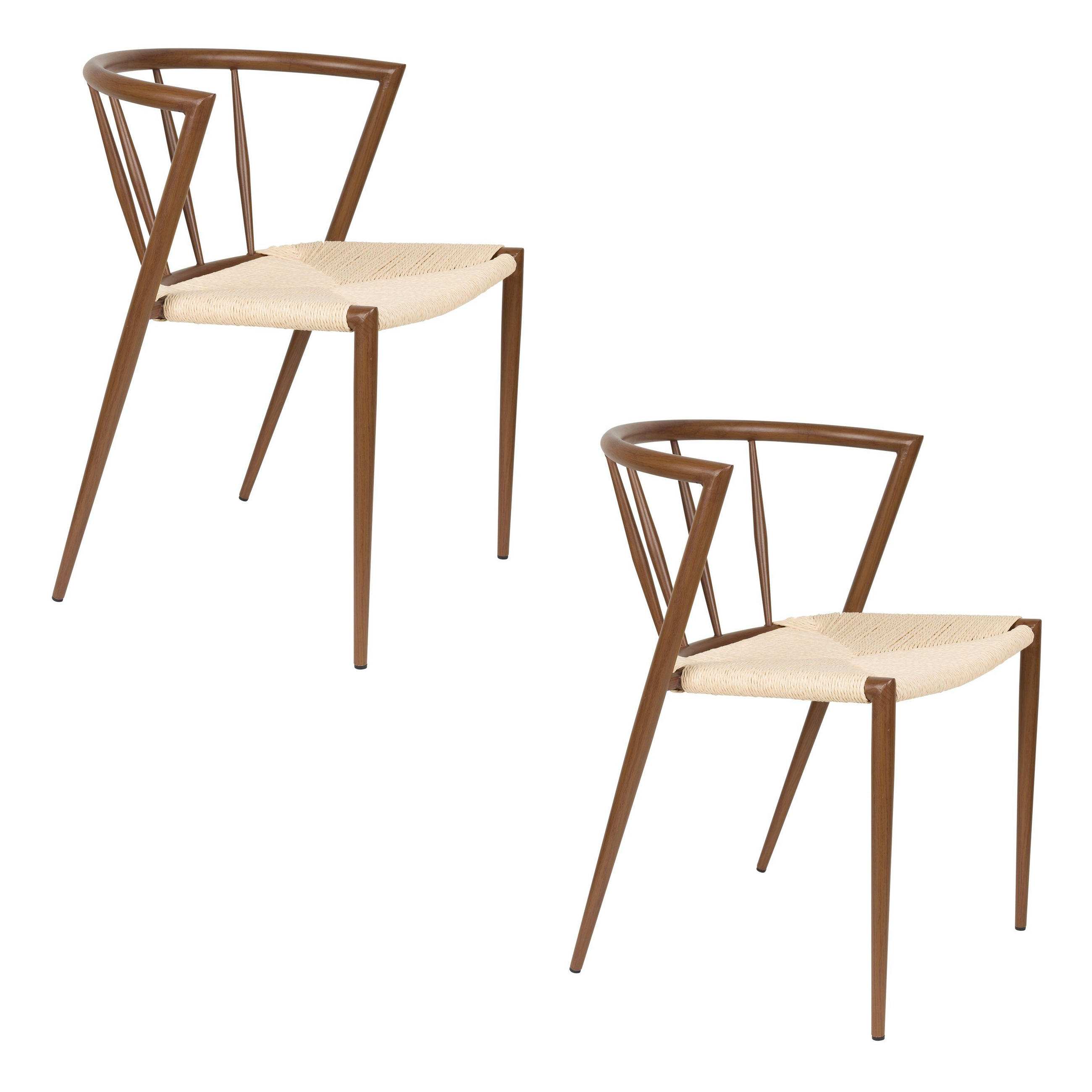 ESSZIMMERSTUHL Che Braun - 2 er Set - Beige/Braun, Metall (52/70/46cm) - Housecraft Living