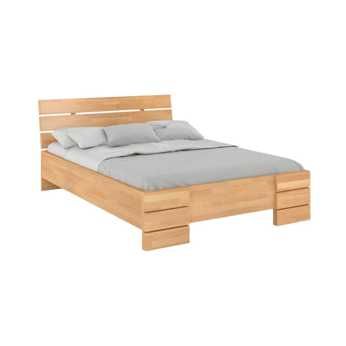 MASSIVHOLZBETT Sandema, Buche - lackiert, Naturfarben, 160x200 - Buchefarben, Holz/Buchenholz (160/200cm) - Visby