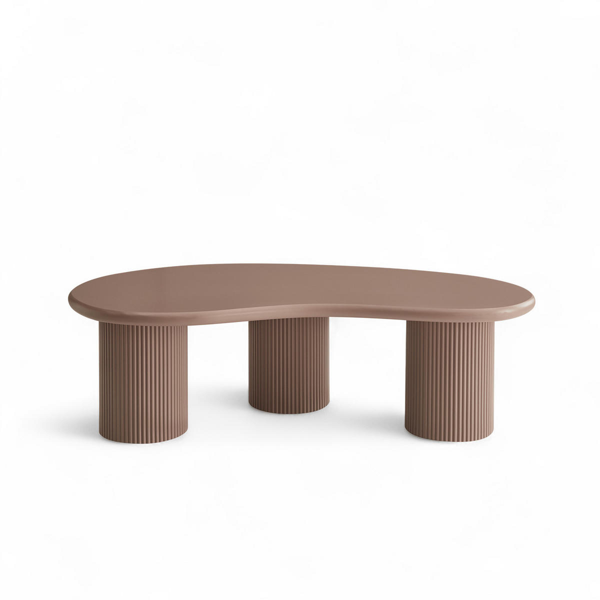 COUCHTISCH nierenform Mocha Mousse 130/70/40 cm - Hellbraun/Rotbraun, Holzwerkstoff (130/70/40cm) - Furnhouse