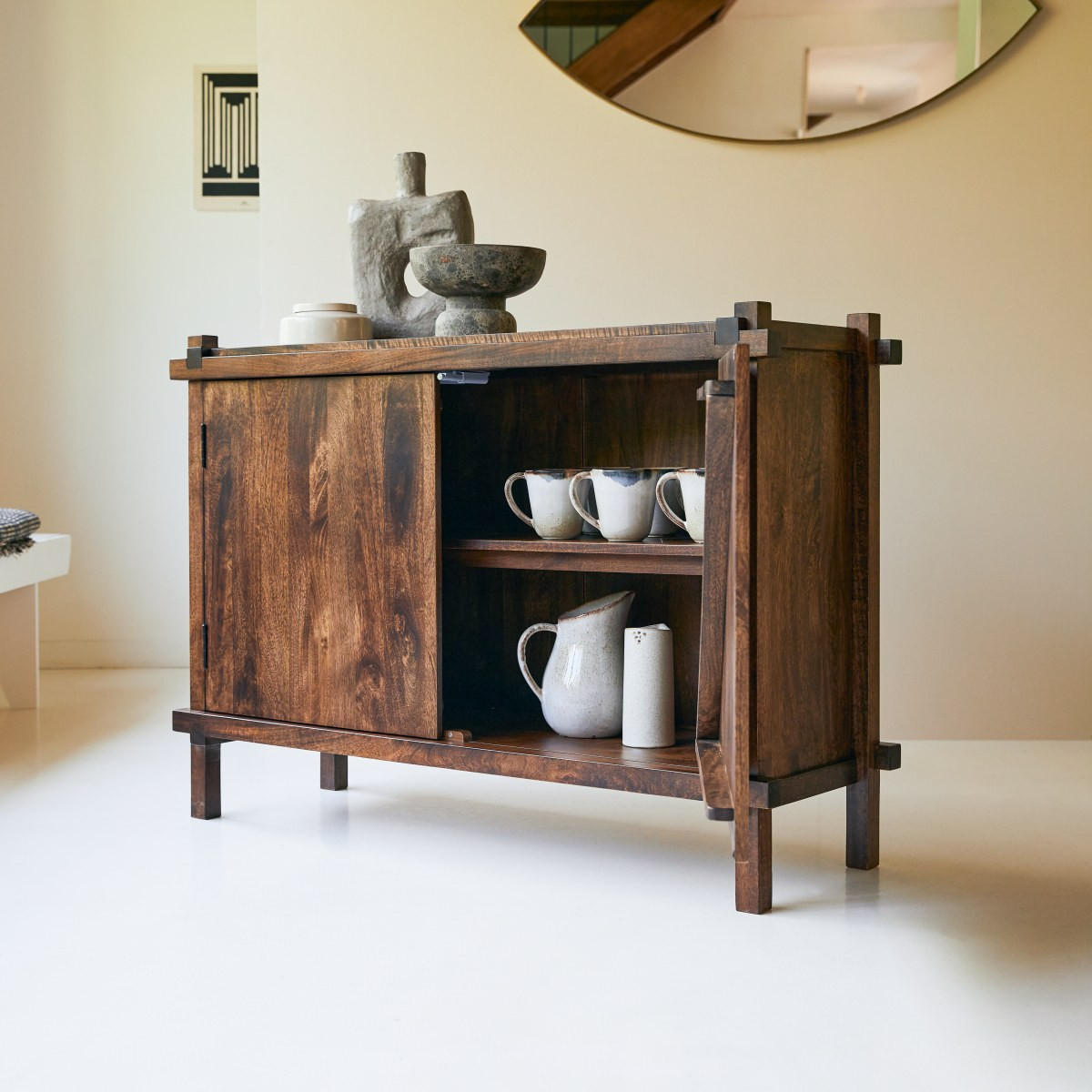 SIDEBOARD Arko Braun aus Mango - Braun, Holz (120/85/40cm) - Tikamoon