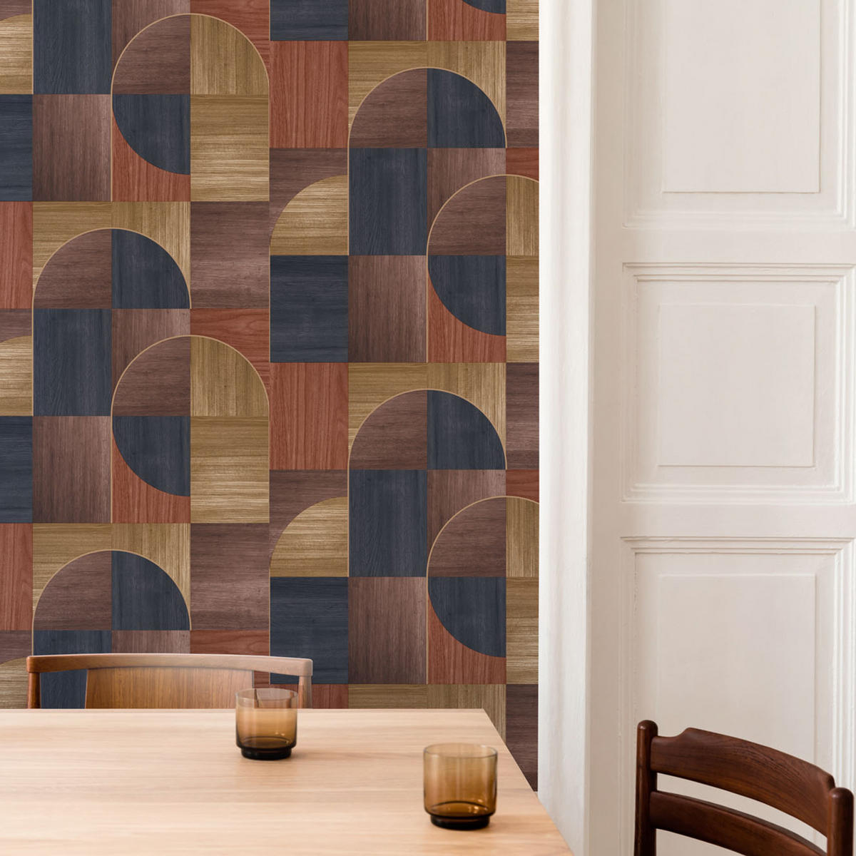 VLIESTAPETE Holzkreise dunkel - Braun, Papier/Kunststoff (52/1000cm) - Easy Decor