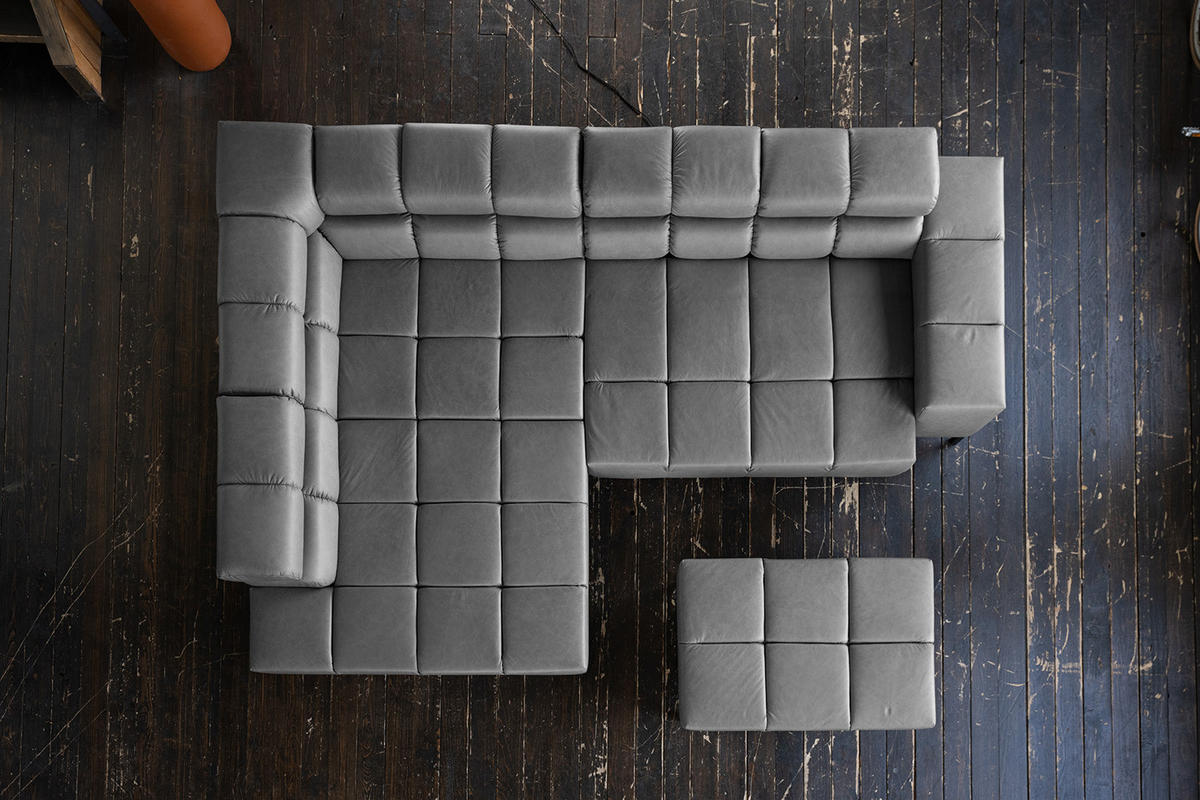 ECKSOFA NELSON Anthrazit Leder Relaxfunktion - Anthrazit/Schwarz, Leder/Metall (321/216cm) - KAWOLA