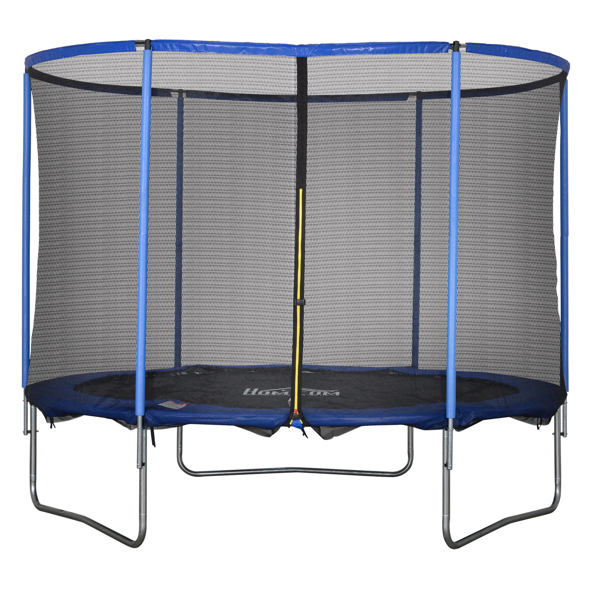 TRAMPOLIN mit Sicherheitsnetz, Stahl, Blau+Schwarz, bis 113,6 kg - Multicolor, Kunststoff (248/248/305cm) - HOMCOM