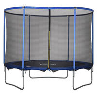 TRAMPOLIN mit Sicherheitsnetz, Stahl, Blau+Schwarz, bis 113,6 kg - Multicolor, Kunststoff (248/248/305cm) - HOMCOM