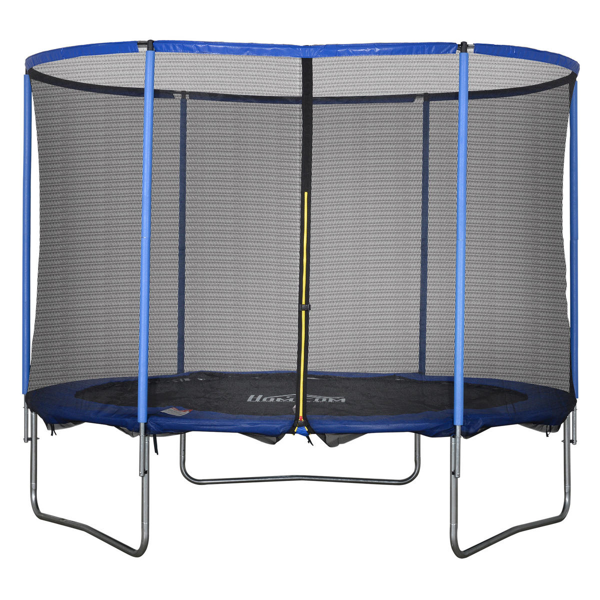 TRAMPOLIN mit Sicherheitsnetz, Stahl, Blau+Schwarz, bis 113,6 kg - Multicolor, Kunststoff (248/248/305cm) - HOMCOM