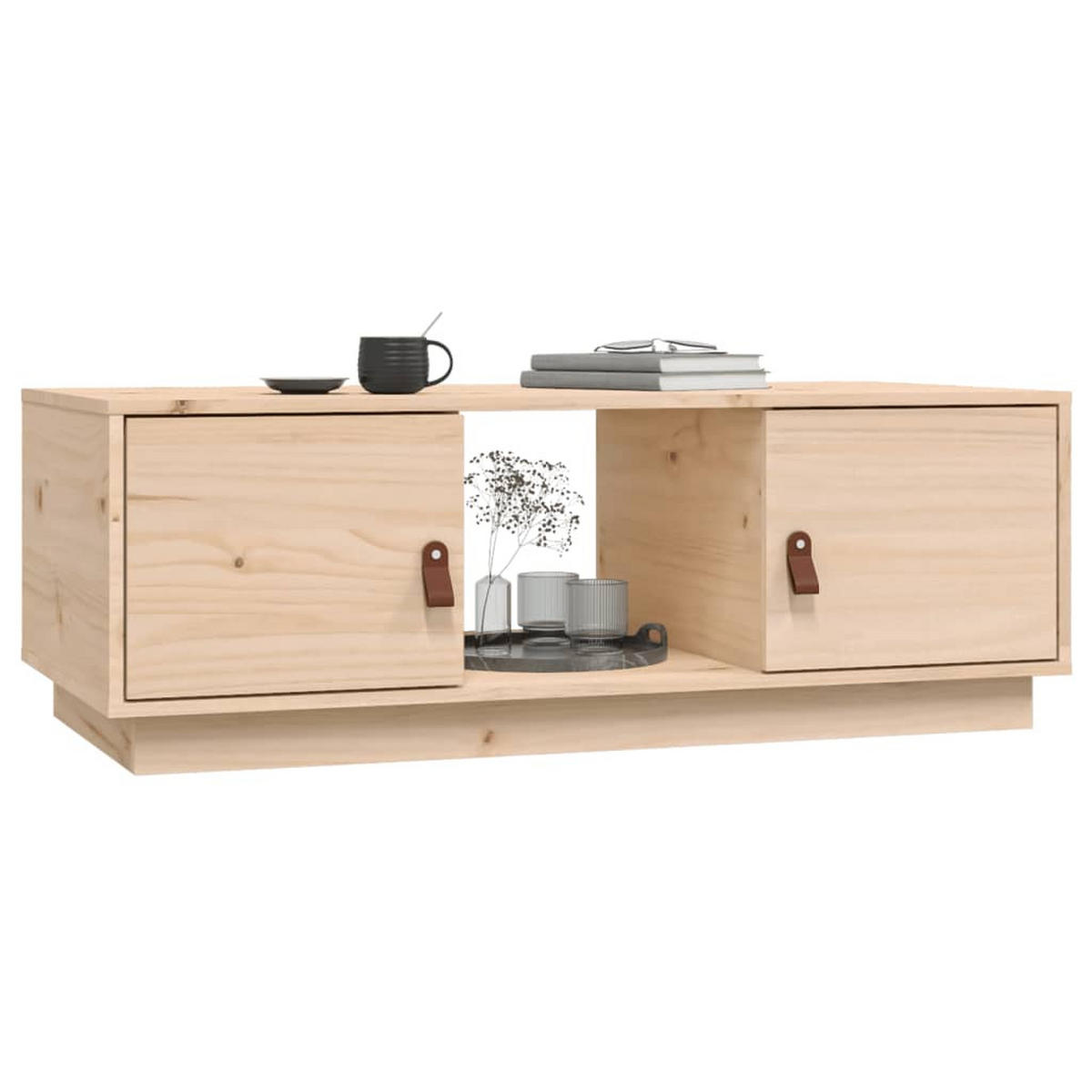 COUCHTISCH 100x50x35 cm Massivholz Kiefer - Hellbraun, Holz (100/50/35cm) - furnicato