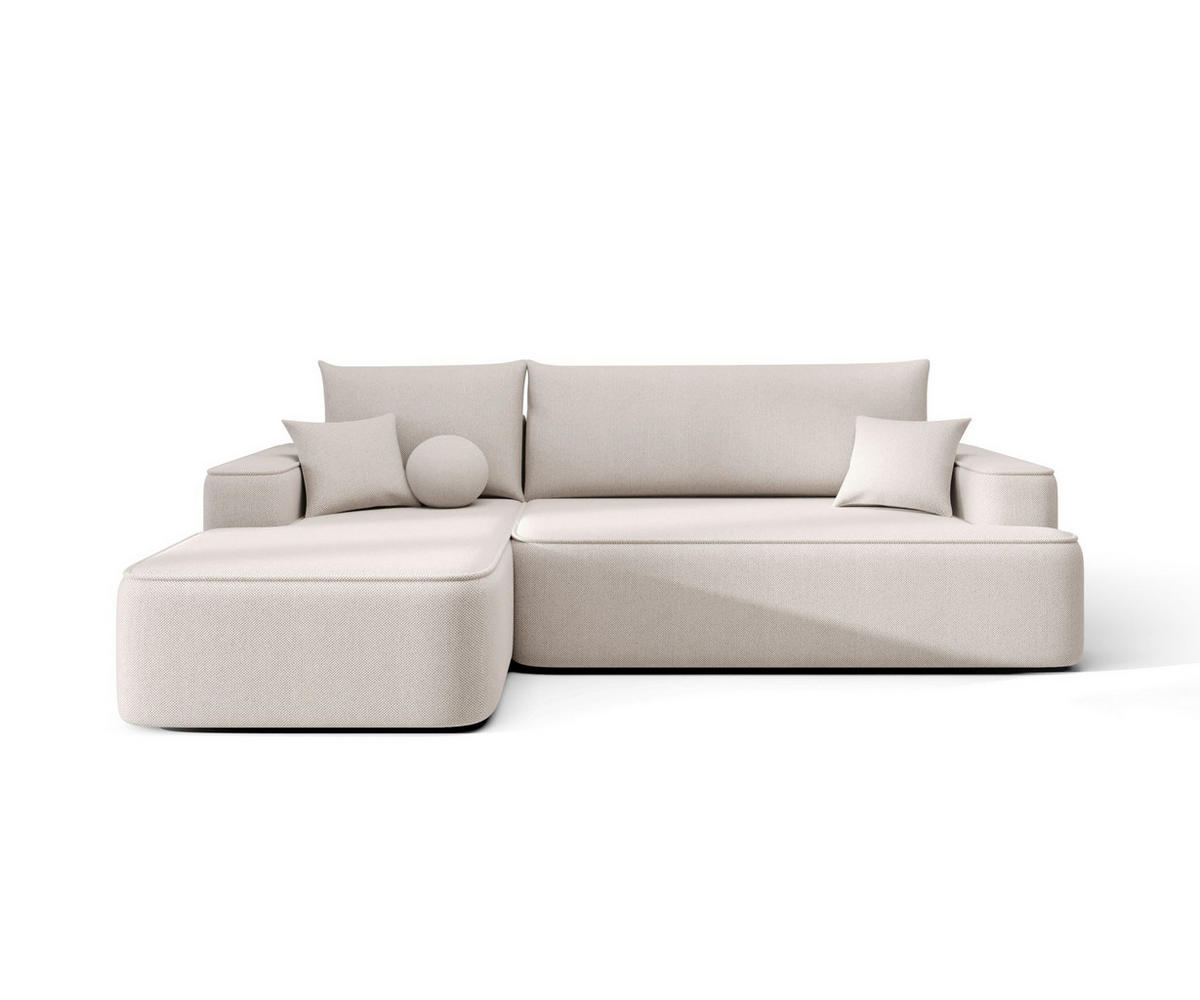 ECKSOFA mit Schlaffunktion FIGO Curio 02 Links - Creme, Textil (250/150cm) - Bedante