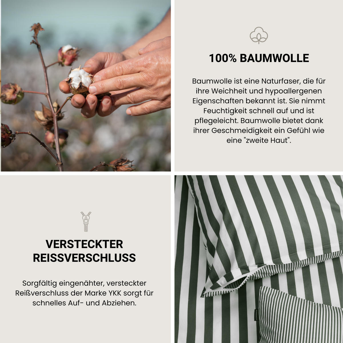 BETTWÄSCHESET Marie - Renforcé - 2-teilig - 135 x 200 cm - Dunkelgrün - Dunkelgrün, Textil (135/200cm) - SCHIESSER