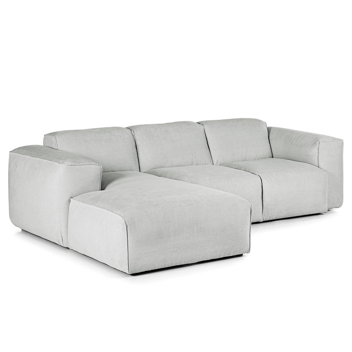 3-SITZER ECKSOFA mit Longchair - Schwarz/Grau, Kunststoff/Textil (251/173cm) - home24