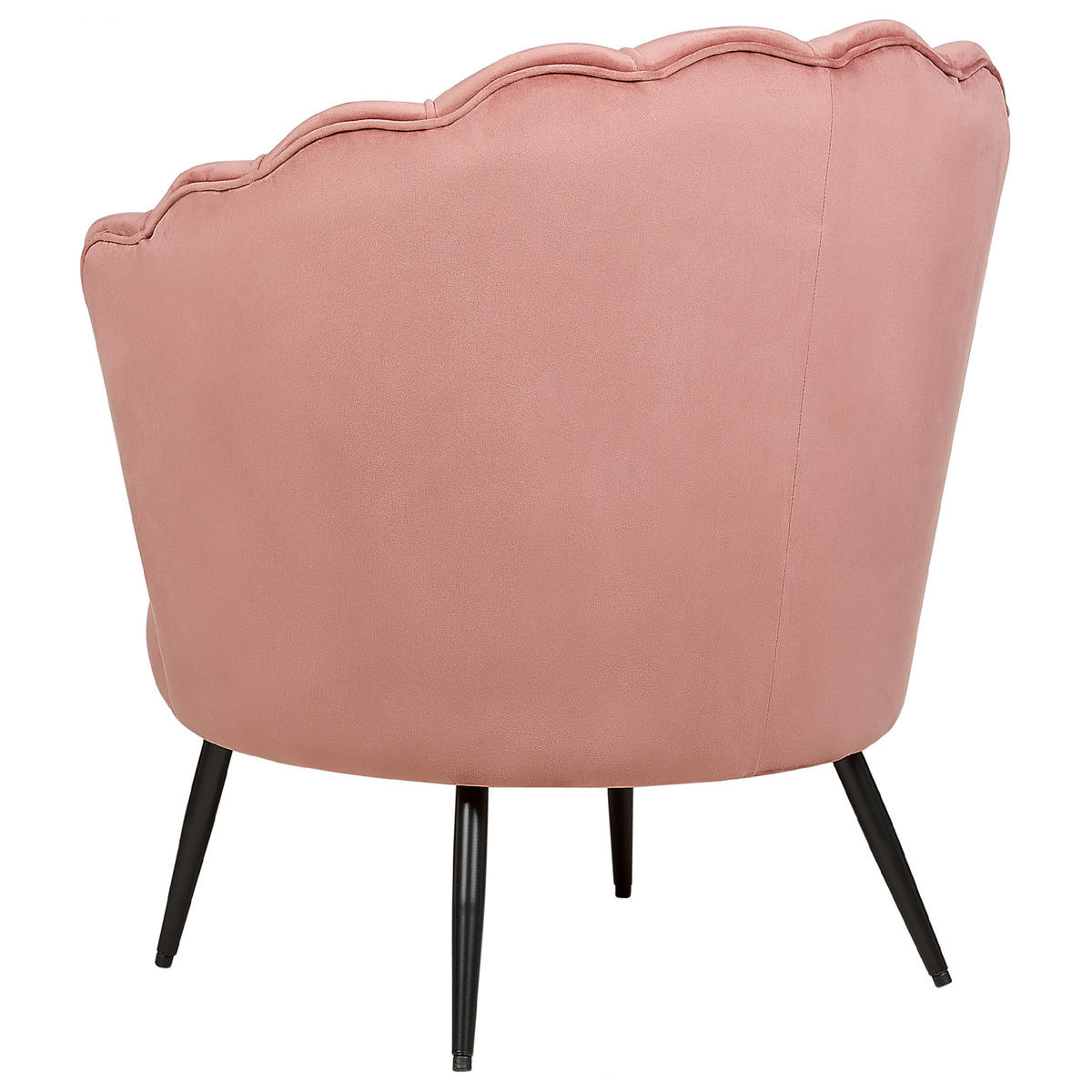 SESSEL Samtstoff Rosa Lovikka - Pink/Schwarz, Textil (79/85/77cm) - Beliani