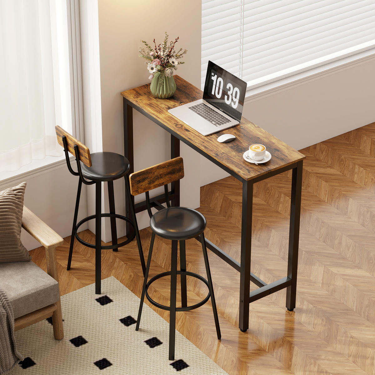 BARHOCKER 2er-Set Rostfarben 41.6/36.5/99.5 cm - Rostfarben, Holzwerkstoff (36.5/99.5/41.6cm)